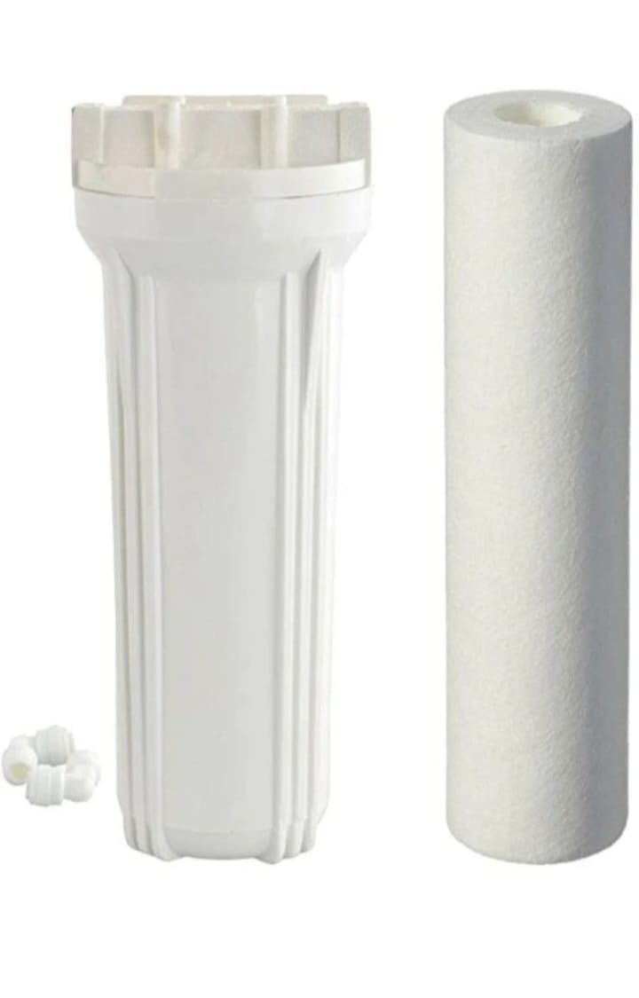 RO Water Filter 10" Pre Filter/Outer Filter Housing Bowl Solid Filter Cartridge & 1 SPUN Filter Solid Filter Cartridge (Pack of 2)