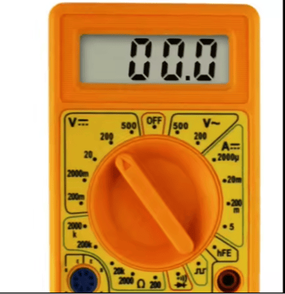 Digital Multimeter with LCD Display, AC/DC Voltage Measurement, DC Current Testing, Resistance Measurement, Test Leads Included