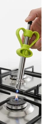  Ignition Stainless Steel Gas Lighter with Ergonomic Grip and Safety Lock