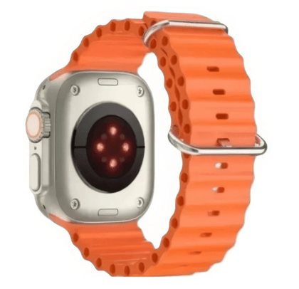 T800 Ultra Smart Watch 1.99" Series 8 HD Display - Campatible for Apple & Androd 42 mm Silicone Watch Strap (Orange,Black)