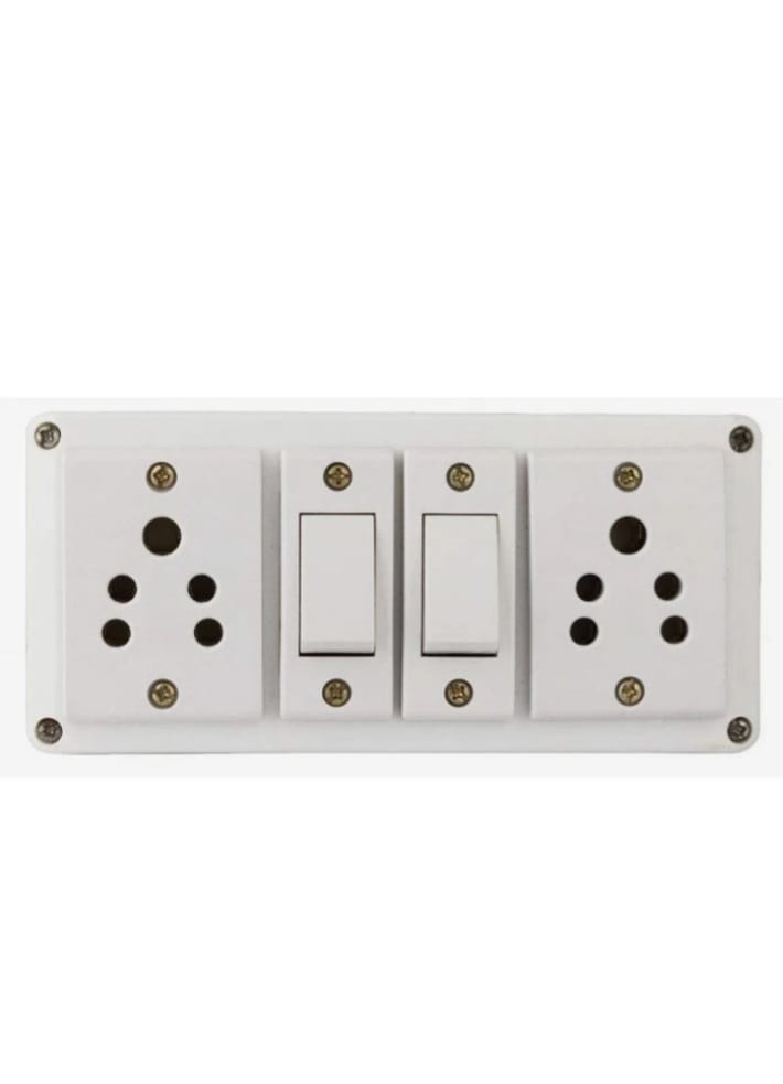 Extension Board with 2 Switches,2 Socket,2 Meter Wire | Heavy Duty PVC Power Strip with Universal Sockets | Long Wire Extension Box for Home, Office & Shop
