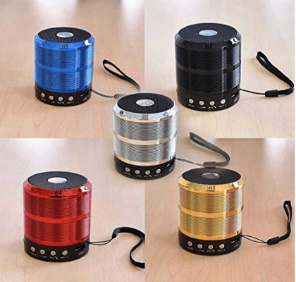  Mini Bluetooth Speaker with FM Radio, USB Pen Drive Slot and Memory Card Slot, AUX Input