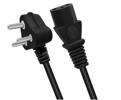 3 Pin Laptop Power Cable | Universal AC Power Cord for Laptop Adapter, 1.5 Meter Heavy Duty Cable - Black