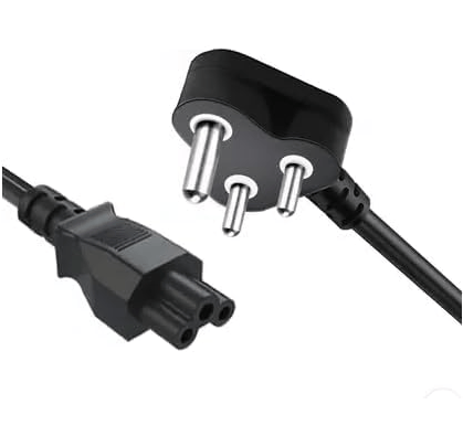 3 Pin Laptop Power Cable | Universal AC Power Cord for Laptop Adapter, 1.5 Meter Heavy Duty Cable - Black