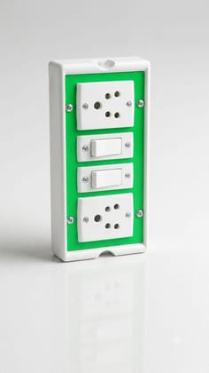 Extension Switch Board with 2 Sockets and 2 Switches  Heavy Duty Wall-Mount Switch Plate for Home, Office 