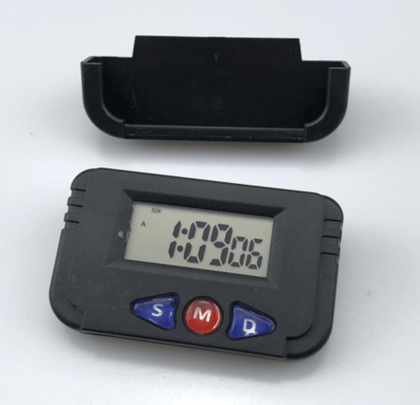Digital LCD Calendar Clock Watch For Car Dashboard & Desk Clock -Black Portable Timer with Alarm & Stopwatch - Multifunction Clock for Office, Vehicle & Travel
