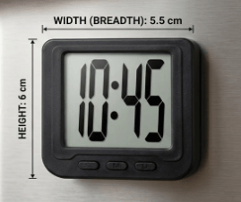 Digital LCD Table Clock for Bedroom, Car Dashboard, Office & Study Table, Large Clear Display Desk Clock with Magnetic Back & Foldable Stand, Compact Battery Operated Digital Clock